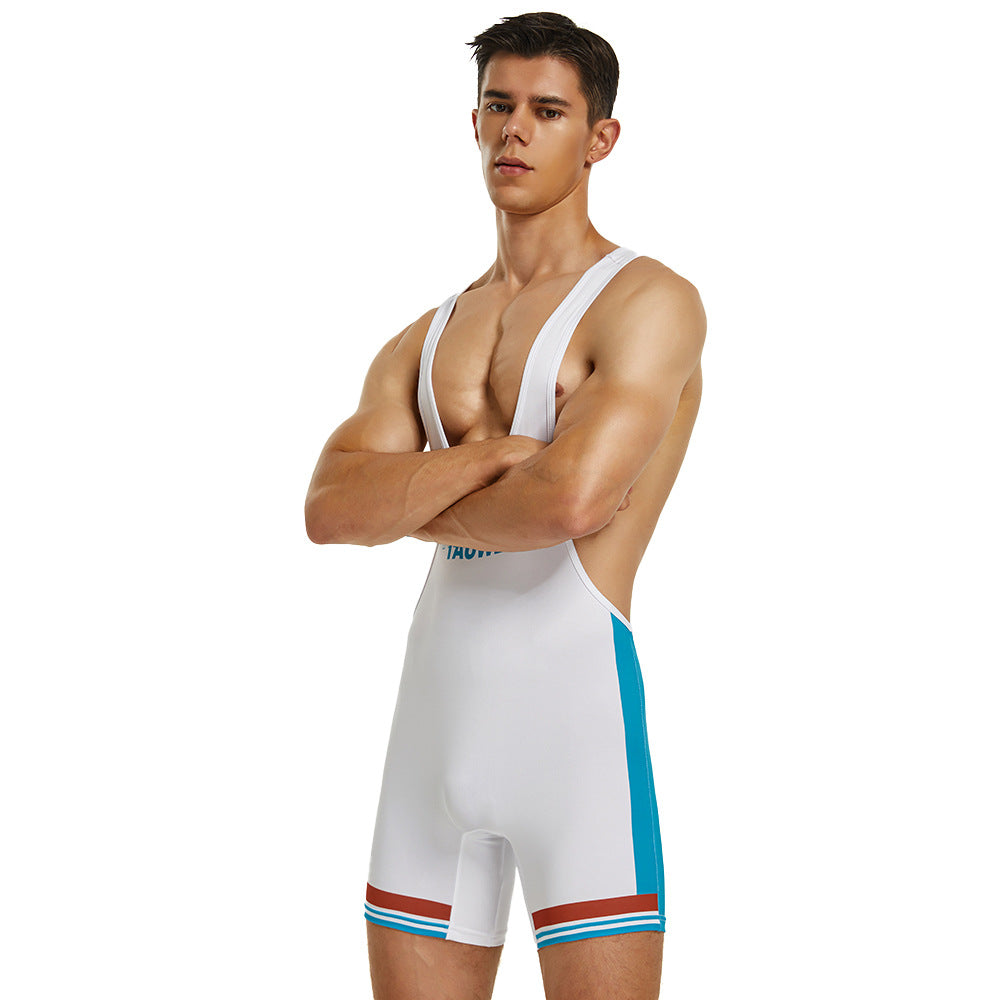 Wrestling Singlet Blue / White