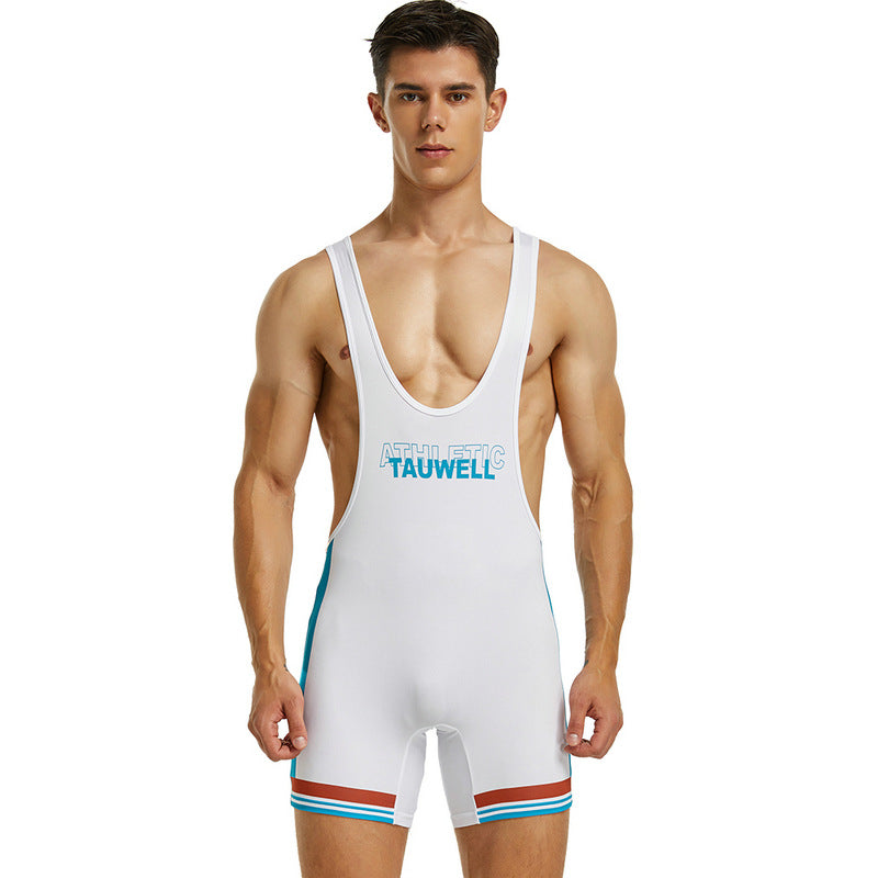 Wrestling Singlet Blue / White