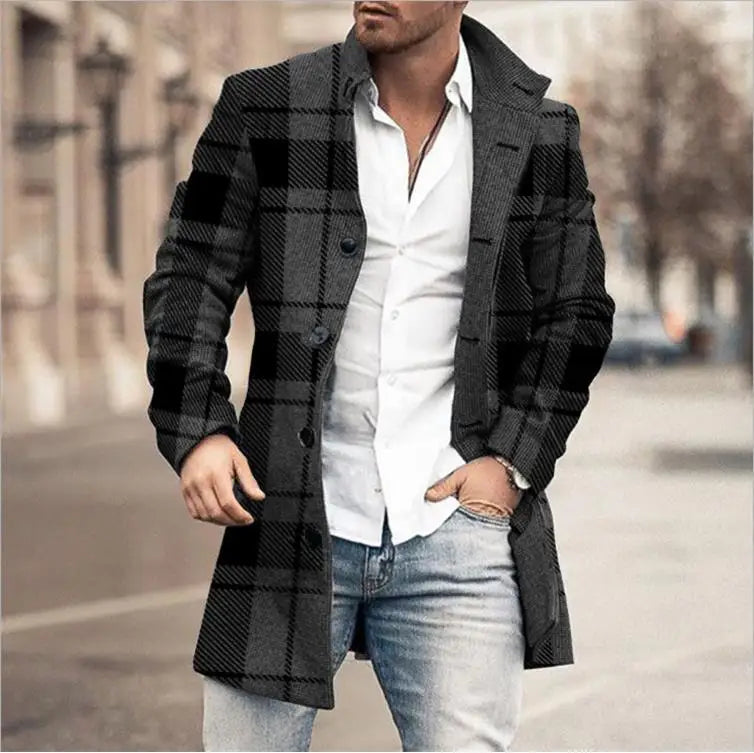 Checkered Trench Coat 