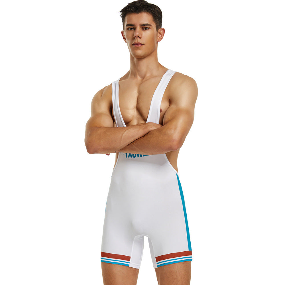 Wrestling Singlet Blue / White